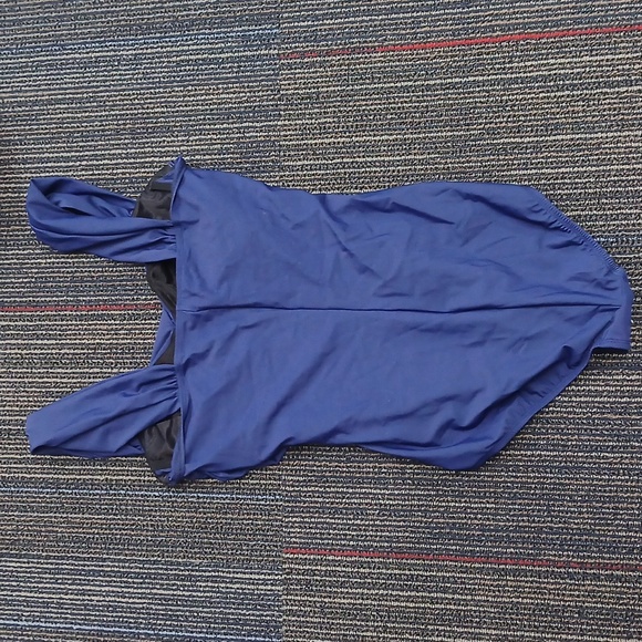 NWOT Talbots Miraclesuit Blockbuster One Piece Swimsuit Women's Sz 14 Navy Blue - Picture 7 of 8